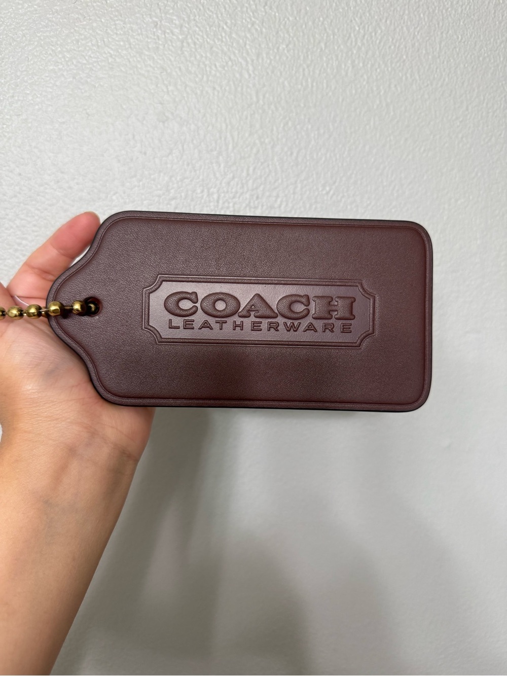 Coach XL Hangtag Bag Charm in Dark Brown
